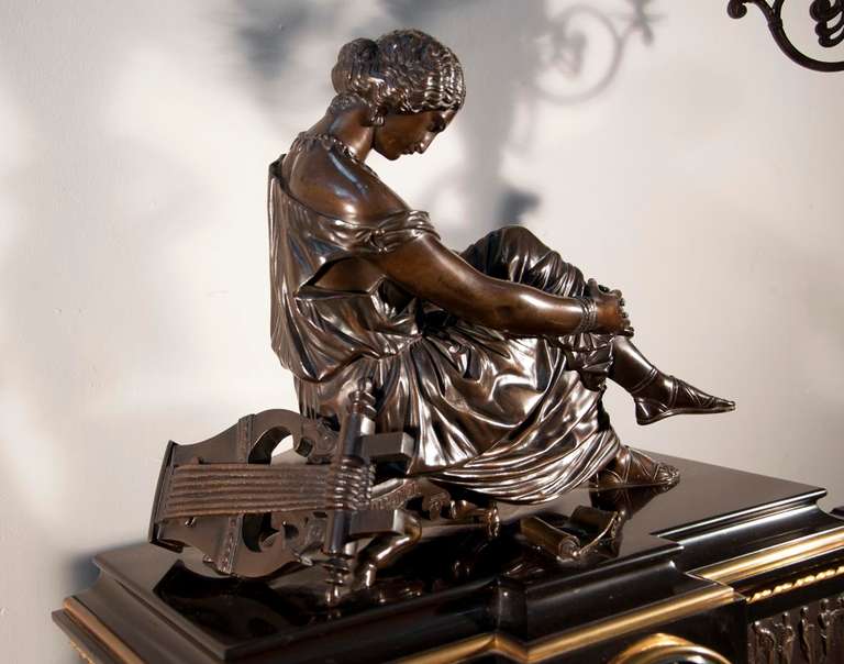 French Rare Napoleon III style clock set after the model of 