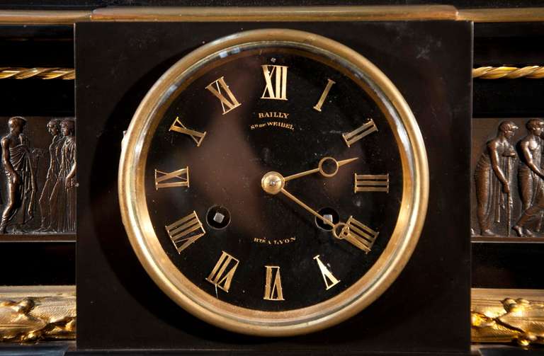 19th Century Rare Napoleon III style clock set after the model of 