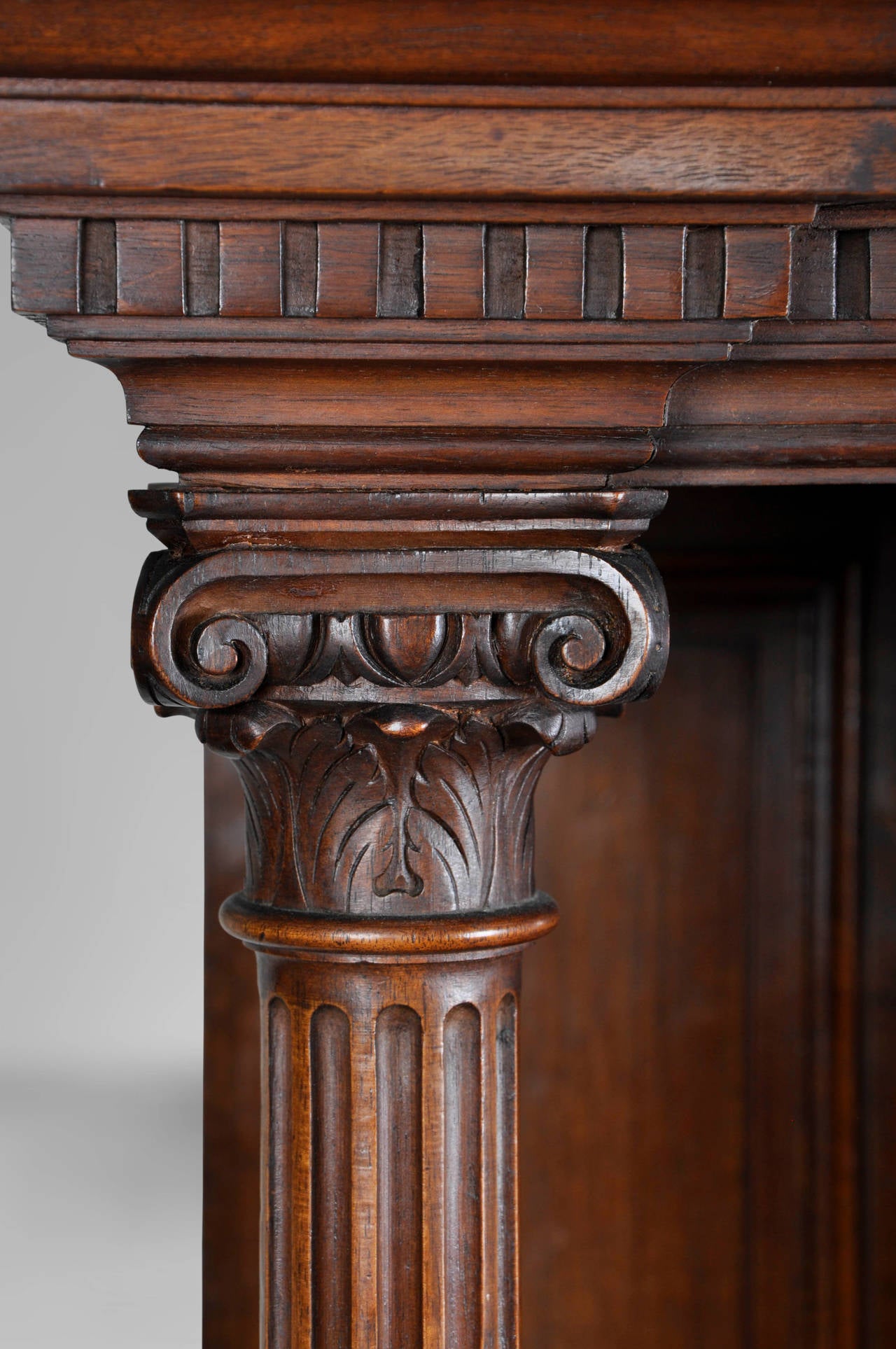 Paul Mazaroz, Neo-Renaissance Style Credenza in Carved Walnut For Sale 1