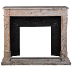 Louis XVI Style Breccia Nuvolato Marble Fireplace