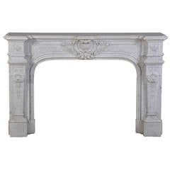 19th Century Napoleon III Style Carrara Marble Fireplace