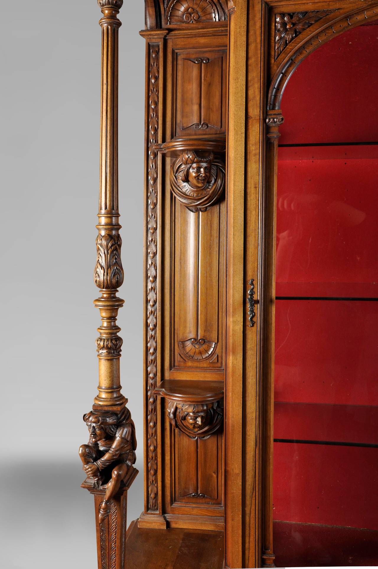 Renaissance Revival BELLANGER, cabinetmaker : Neo-Renaissance style cabinet with chimeras decor For Sale