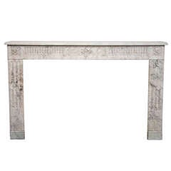 Antique Louis XVI period fireplace made out of Carrara marble, 18th c.