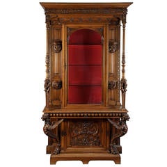 BELLANGER, cabinetmaker : Neo-Renaissance style cabinet with chimeras decor