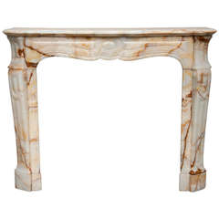 Antique Pompadour Model Fireplace Made of Onyx, 19th Century