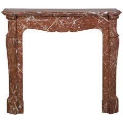 redfromthenorth 19th Century Pompadour Style Fireplace in Red from the North Marble