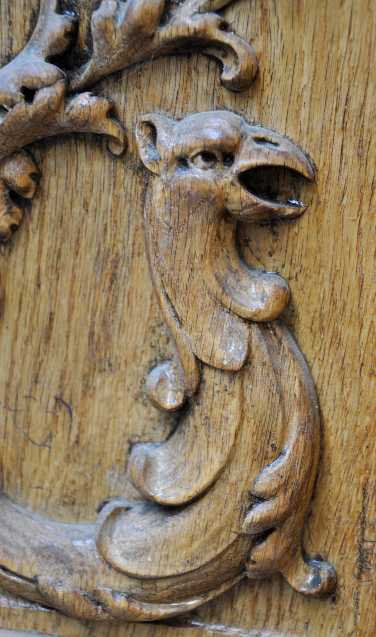 Pair of Carved Oak Double Doors from the 19th Century In Good Condition In Saint Ouen, FR