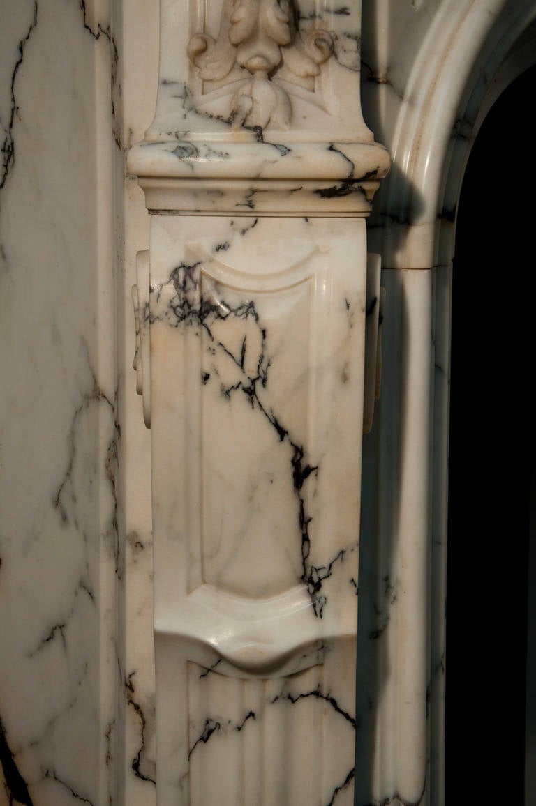19th Century Very Beautiful Antique, Louis XV Style Firepace Made Out of Panazeau Marble
