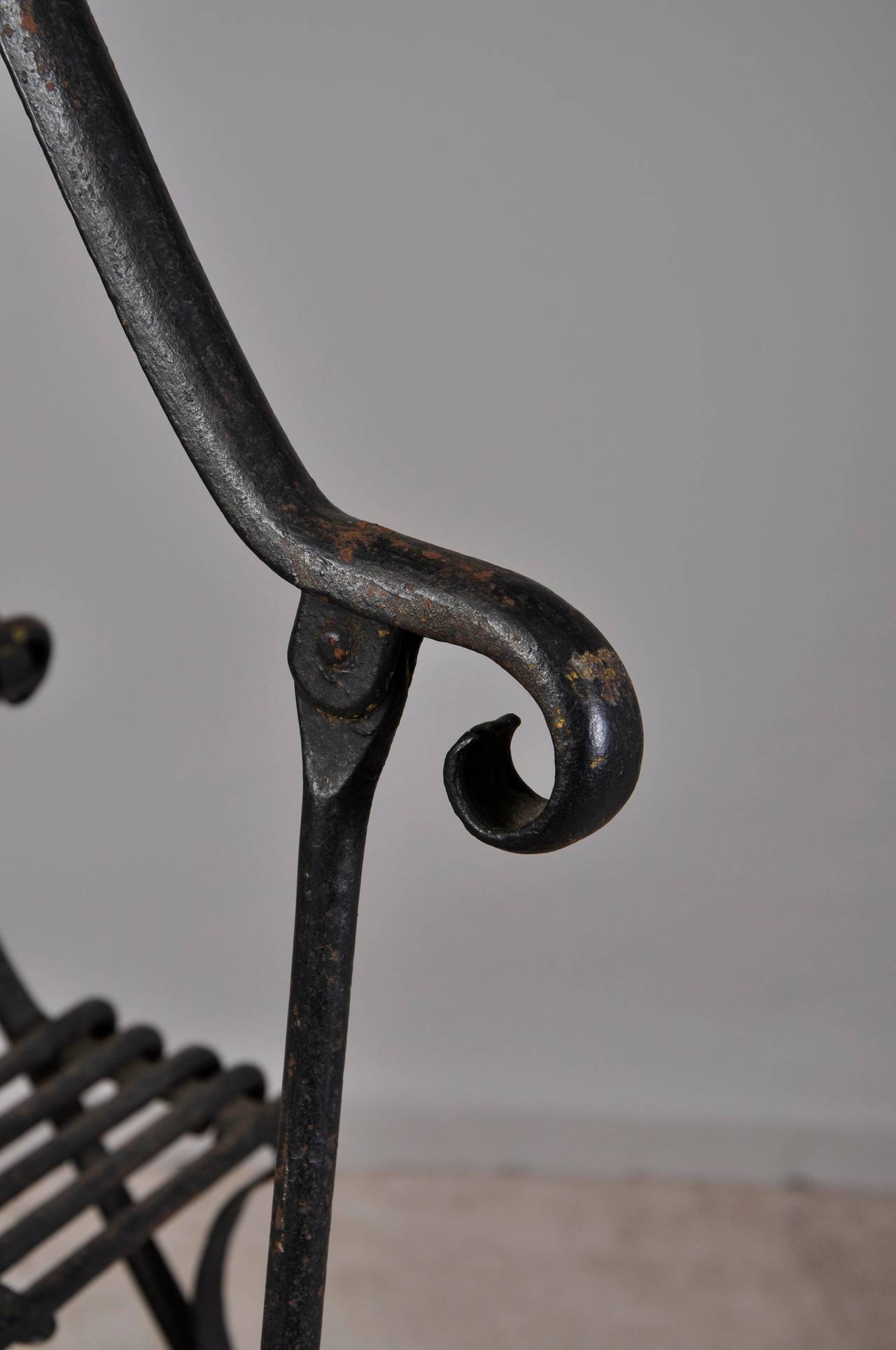 Cast 19th Century Greenhouse Stepladder in Arras Bent Iron