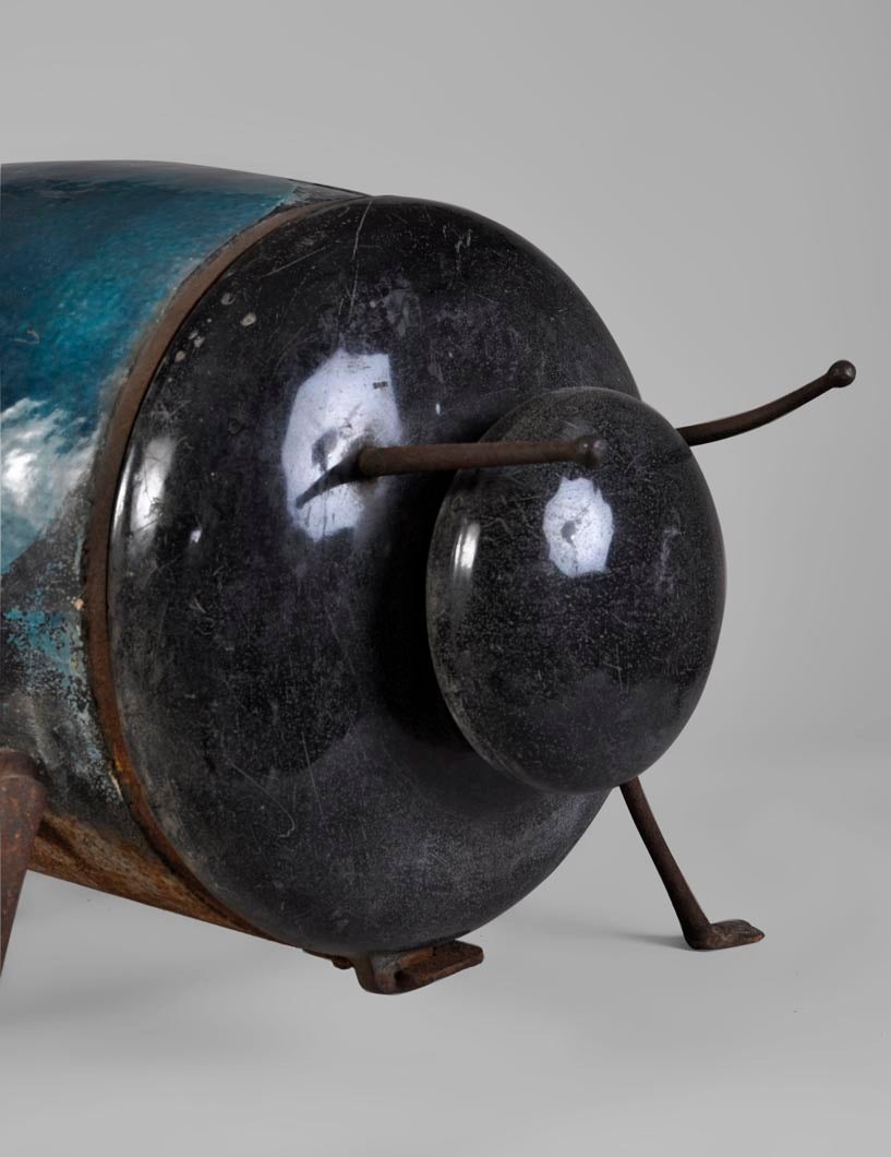 Napoleon III Zoomorphic Enameled Cast Iron Stove in a Form of a Scarab, 19th Century