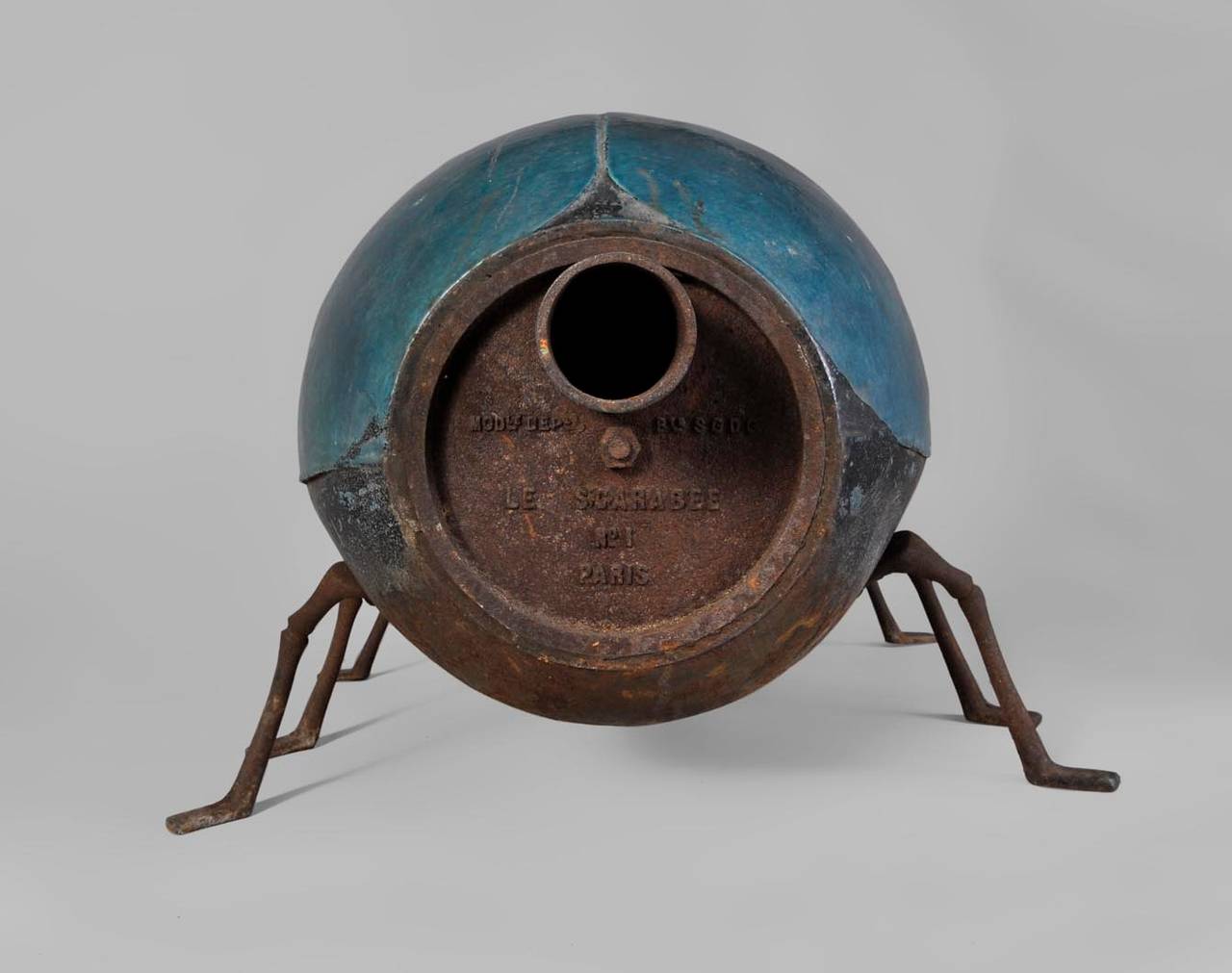 Zoomorphic Enameled Cast Iron Stove in a Form of a Scarab, 19th Century 1