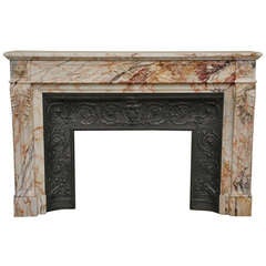 Antique Louis XVI style fireplace with acanthus leaves