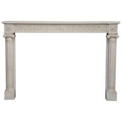 Antique Louis XVI style fireplace with detached columns, 19th c.