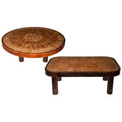 Set of Two Ceramic Tile Coffee Tables by Roger Capron, 1960s