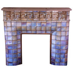 Vintage Art Nouveau Fireplace Made out of Ceramic Tiles