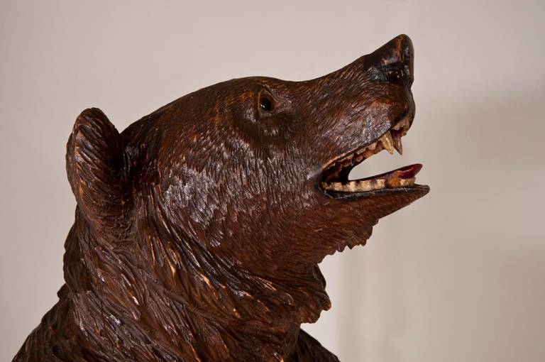 Black Forest Style Umbrella Holder in Bear Form, 19th Century In Good Condition In Saint Ouen, FR