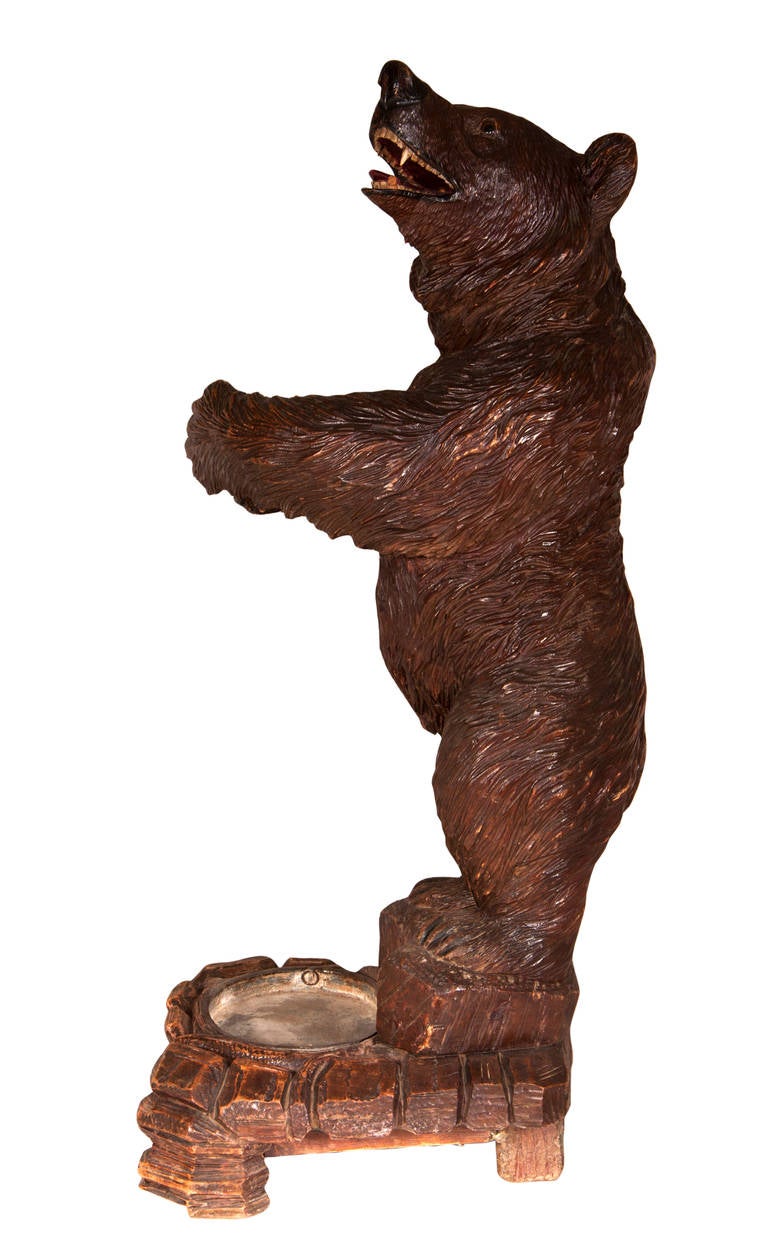 Black Forest Style Umbrella Holder in Bear Form, 19th Century 1