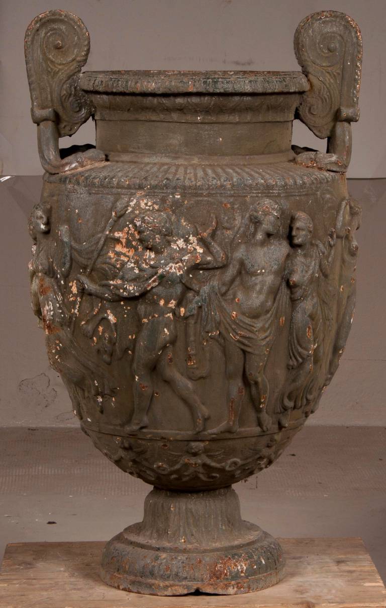Cast Iron Vase after the Townley Vase, 19th Century For Sale at 1stdibs