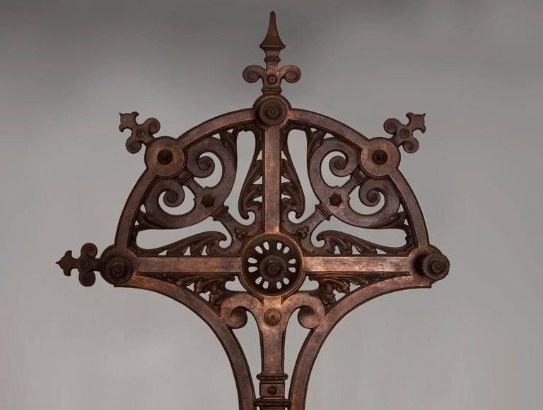 This rare antique cast iron hall stand signed by Christopher Dresser circa 1870. This is a rare piece of furniture made by the important artist of the Aesthetic Movement, Christopher Dresser.