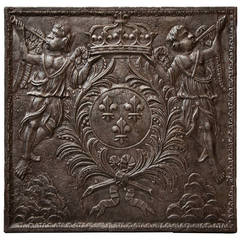 Cast iron fireback with French coat of Arms, 18th c.