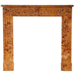Small Antique Louis XVI Period Fireplace in Breche D
alep Marble, 18th Century