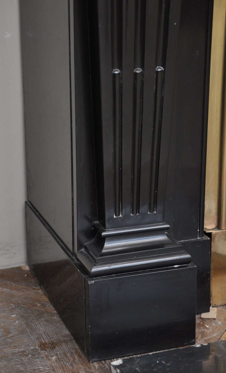Napoleon III Style Antique Fireplace in Black Belgium Marble 19th Century In Good Condition In Saint Ouen, FR