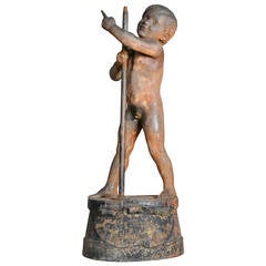 19th Century Cast Iron Garden Statue by Brichet Miette Foundry