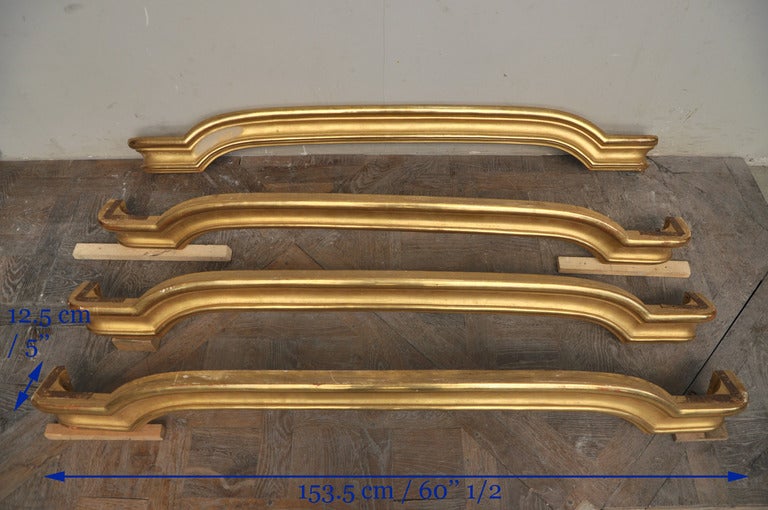 French Four antique gilded curtain boxes For Sale