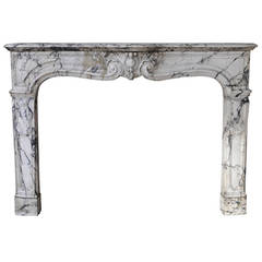 Antique Regency Style Fireplace in Serravezza Marble, 19th Century