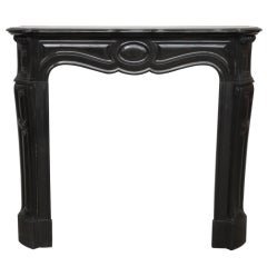 Black Belgium marble fireplace mantel.