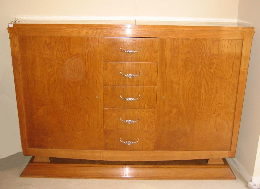 Ash wood art-deco credenza