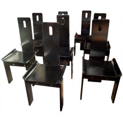 Vintage Set of  eight italian origin chairs