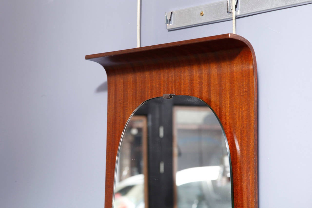 Mid-Century Modern Italian Origin Plywood Mirror For Sale