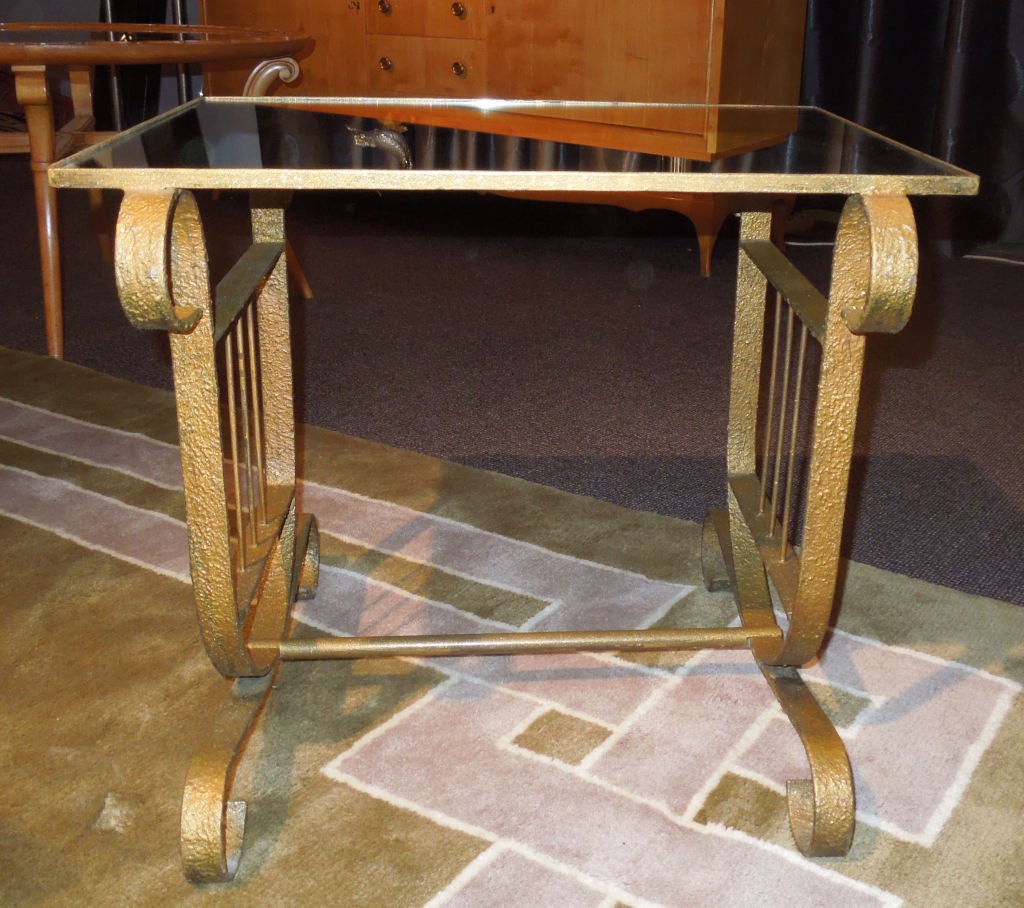 Gilded Forged Iron Sofa Table
