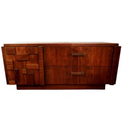 Vintage American walnut cabinet by Lane