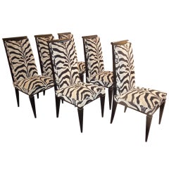 Set of six art-deco chairs