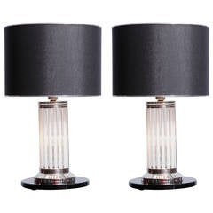 Pair of Art Deco Modernist Lamps by Petitot