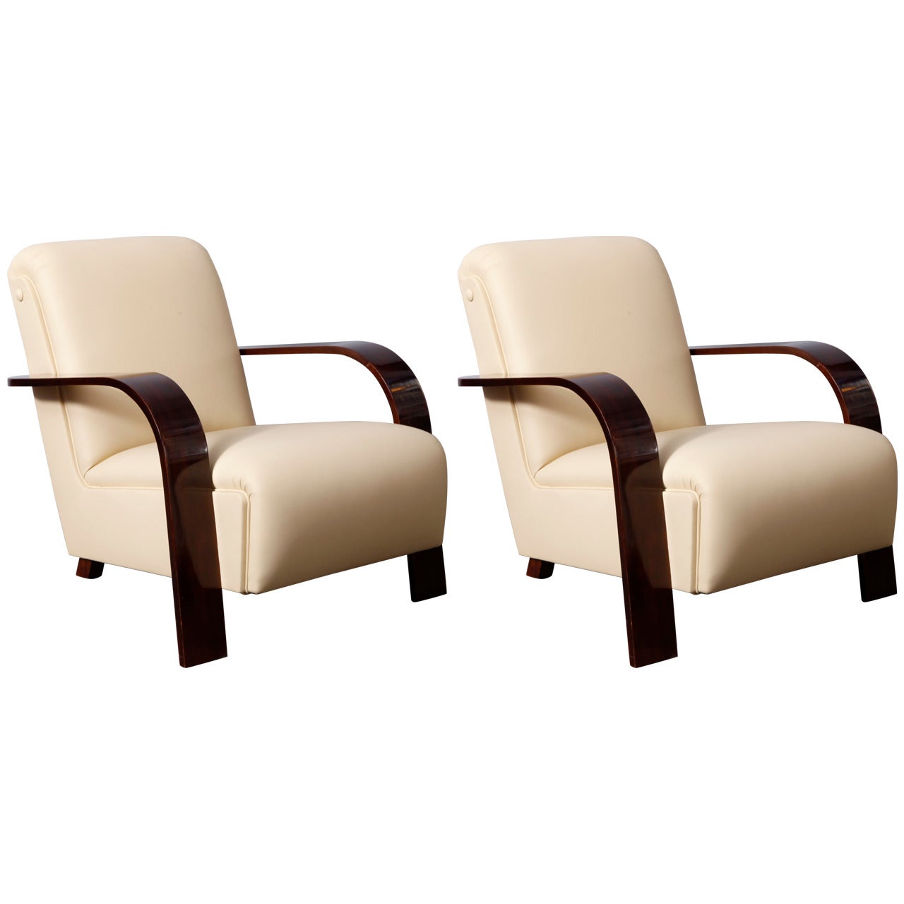 Pair of French Art Deco Armchairs For Sale