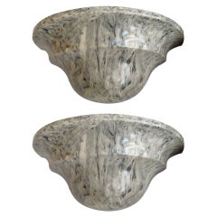 Pair of art-deco marble wall fixtures