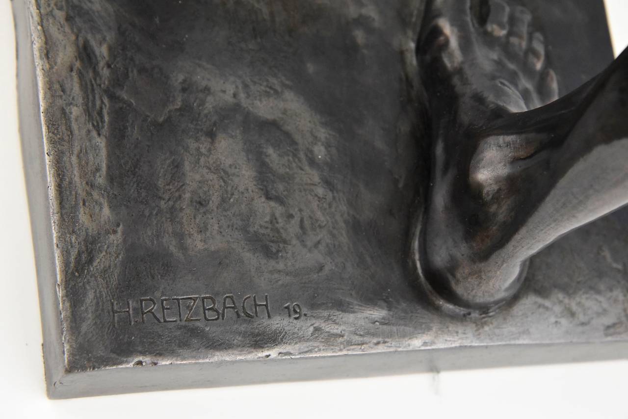 Antike Skulptur eines männlichen Aktes von Hans Retzbach:: Deutschland:: 1919 2
