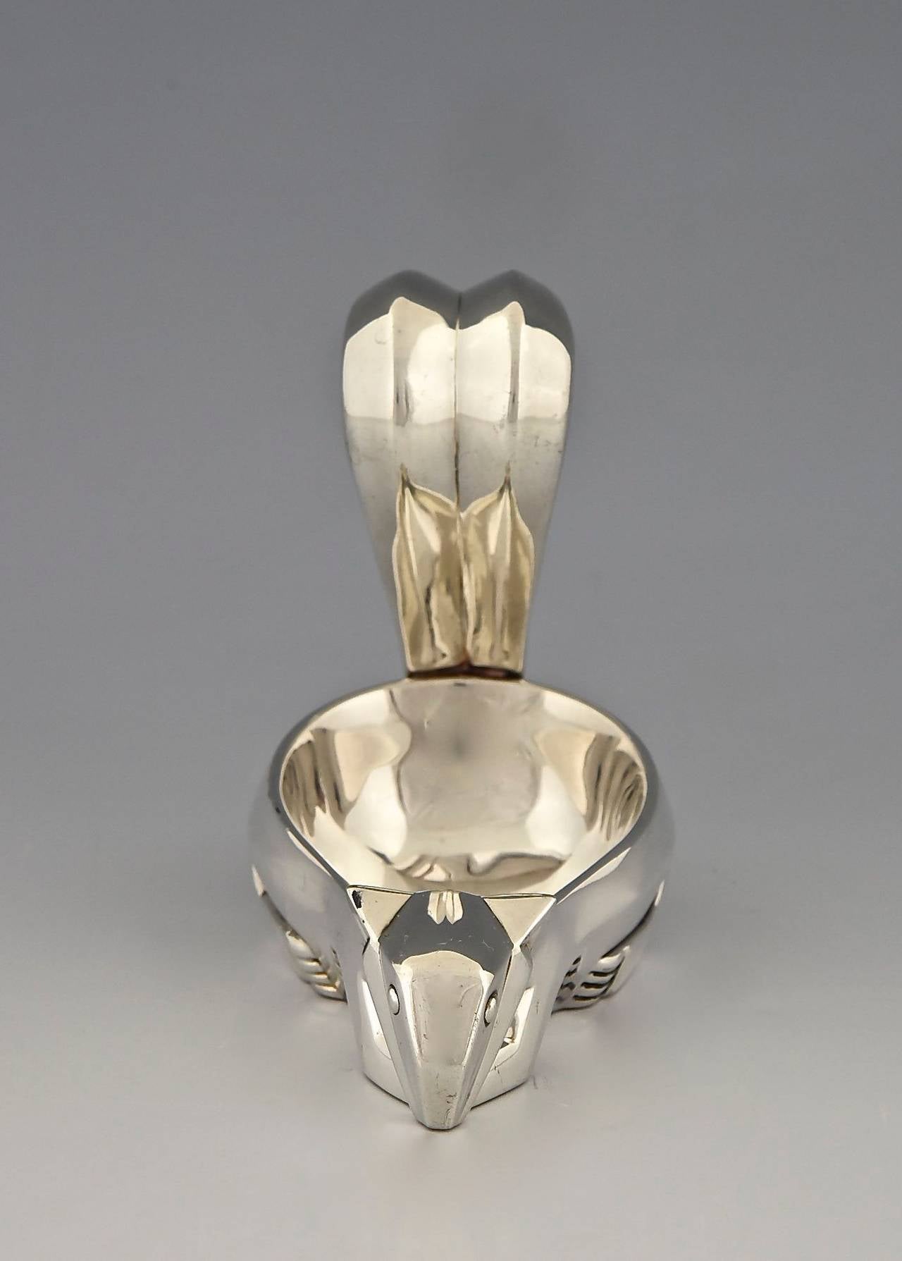 Silvered Art Deco Squirrel Tray Designed by A. De Ribes for Christofle, Silver Plated