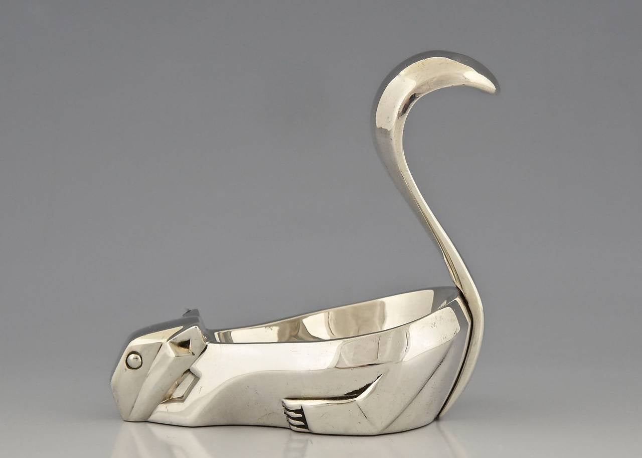 Art Deco Squirrel Tray Designed by A. De Ribes for Christofle, Silver Plated In Good Condition In Antwerp, BE