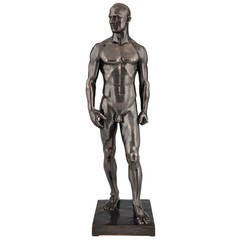 Antique Sculpture of a Male Nude by Hans Retzbach, Germany, 1919