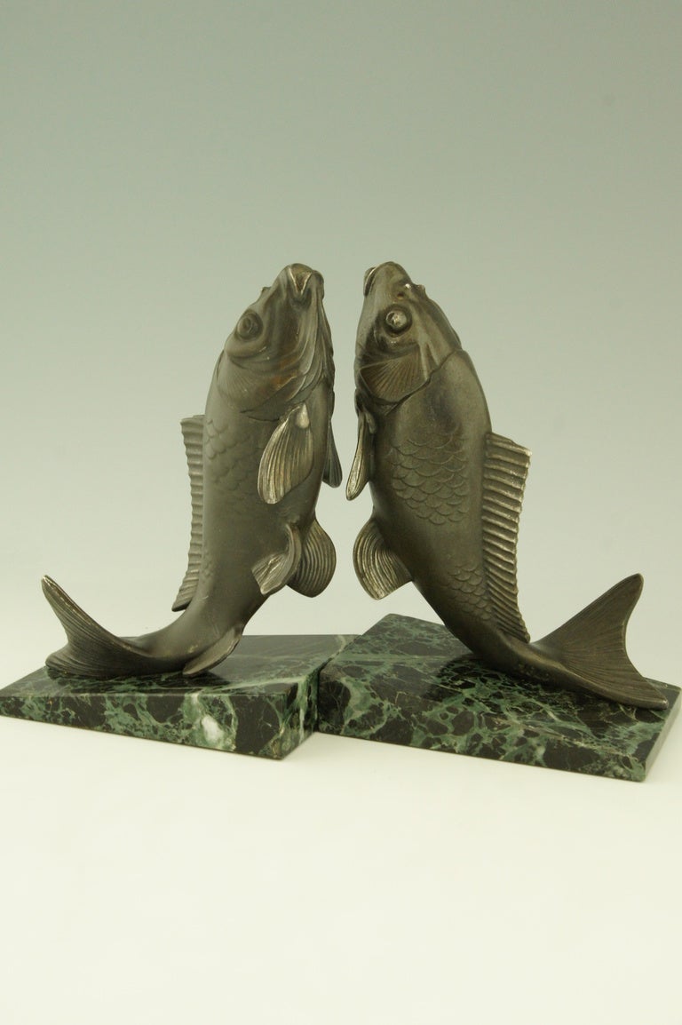 Pair of Art Deco Fish Bookends by Melo at 1stDibs