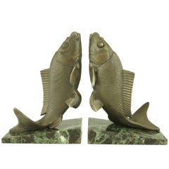 Pair of Art Deco Fish Bookends by Melo
