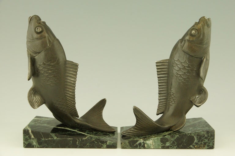 Pair of Art Deco Fish Bookends by Melo