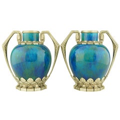 Antique Pair of Art Deco Vases by Paul Milet For Sevres