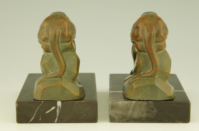 French Art Deco Panther Bookends By Carvin.