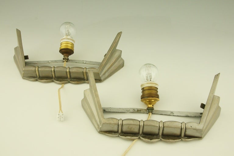 20th Century A Pair of Müller Frères Art Deco Wall Lights or Sconces