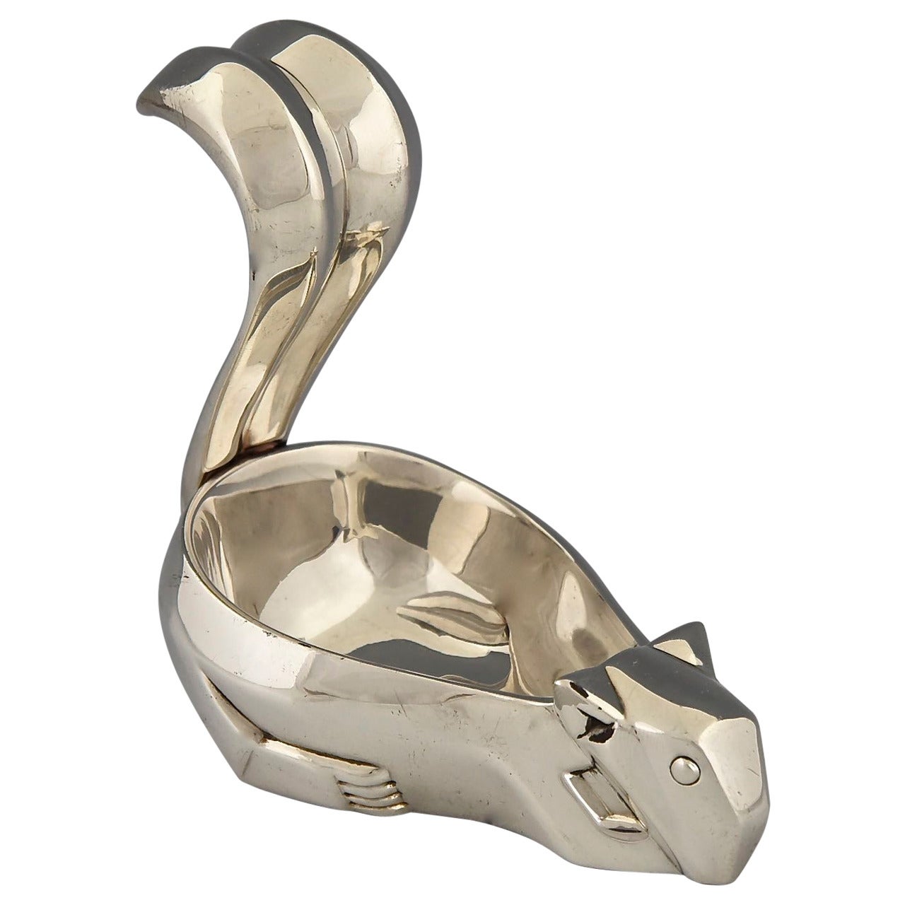 Art Deco Squirrel Tray Designed by A. De Ribes for Christofle, Silver Plated